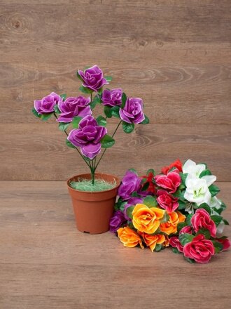 Цветы искусственные пасхальные, Роза, 6 головок, 35 см, F49-139