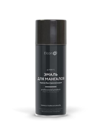 Эмаль аэрозольная, Elcon, Max Therm, для мангалов, быстросохнущая, глянцевая, черная, 520 мл, 1000°С