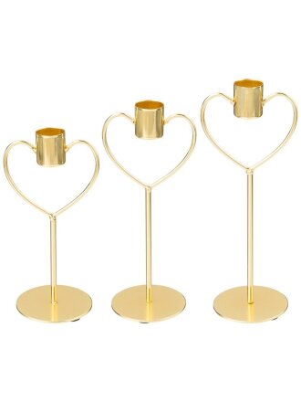 Подсвечник декоративный металл, 3 свечи, 8.3х6.8х16.5/19.5/22.5 см, 120-201