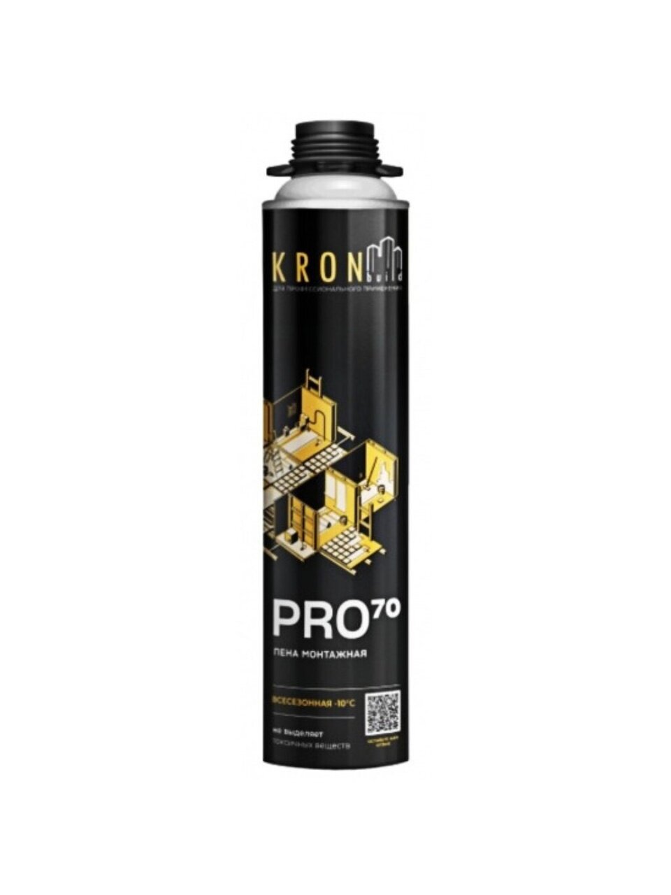 Пена монтажная Kronbuild, Всесезонная PRO, профессиональная, 950 г, всесезонная, FAS70