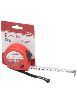 Рулетка 5х19 мм, с фиксатором, + кнопка, Bartex, M-58