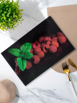 Доска разделочная стекло, 30х20 см, прямоугольная, Daniks, Малина