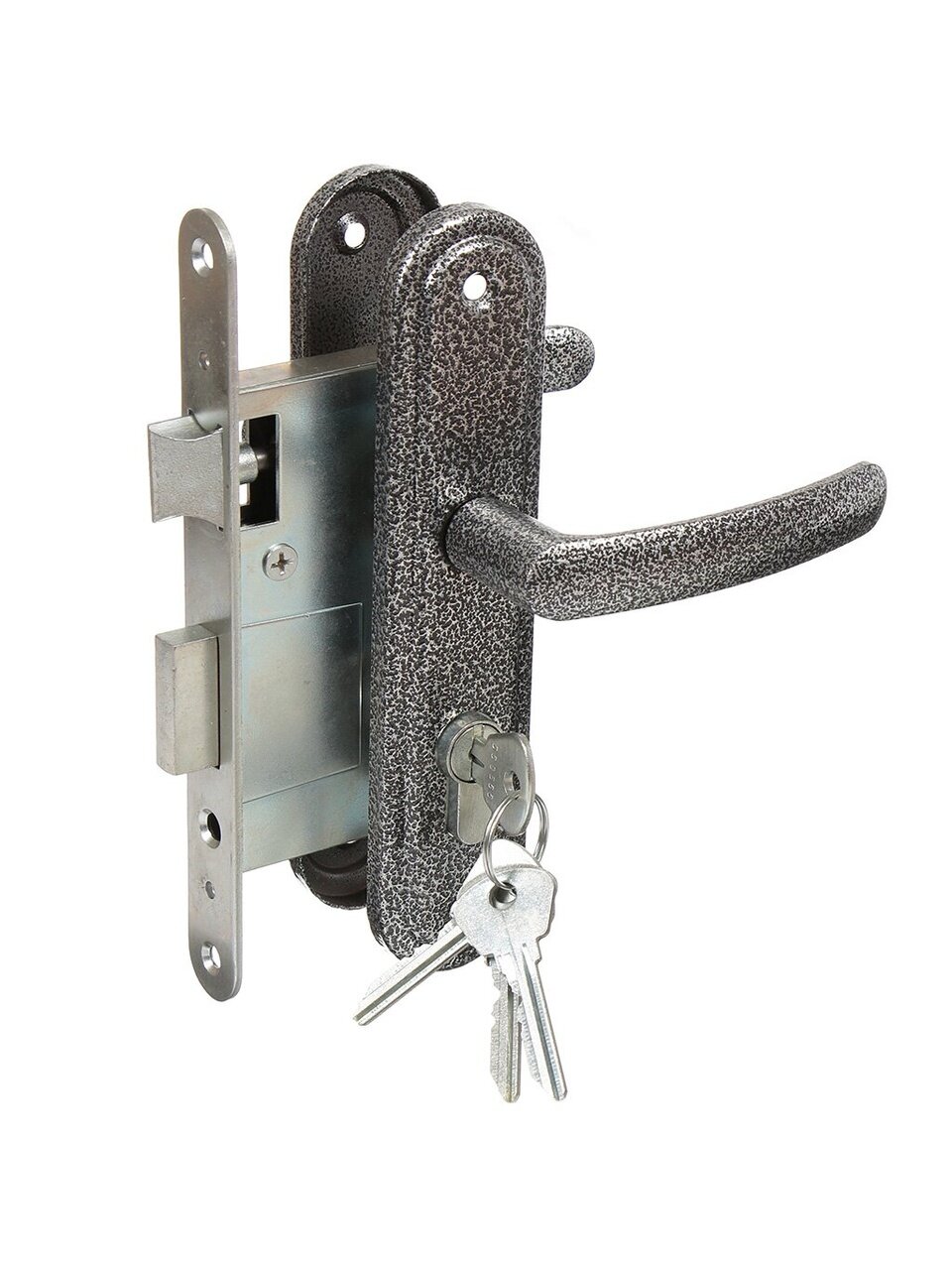 Замок врезной Зенит, ЗВ4-3.08, БП-00010589, ручка в комплекте, цилиндровый, серебряный