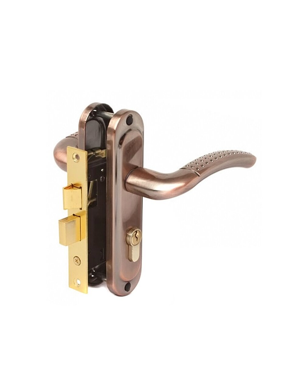 Замок врезной Avers, 0827/60-C-AС, 172013, ручка в комплекте, цилиндровый, медный