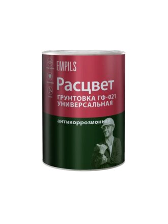 Грунтовка алкидная, Расцвет, ГФ-21, для внутренних и наружных работ, белая, 0.9 кг
