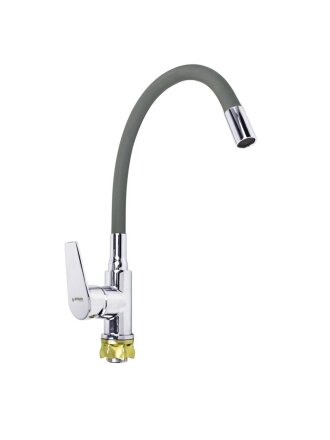 Смеситель для кухни, Stemix, гибкий излив, с картриджем, STM 330-016F GRAY