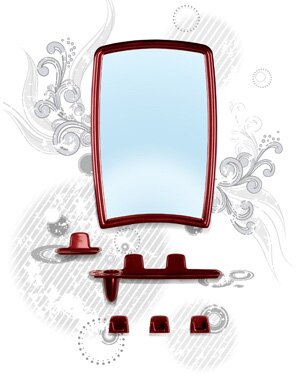 Зеркало для ванной комнаты Berossi НВ 041 с полкой рубиновый перламутр, 35х52 см