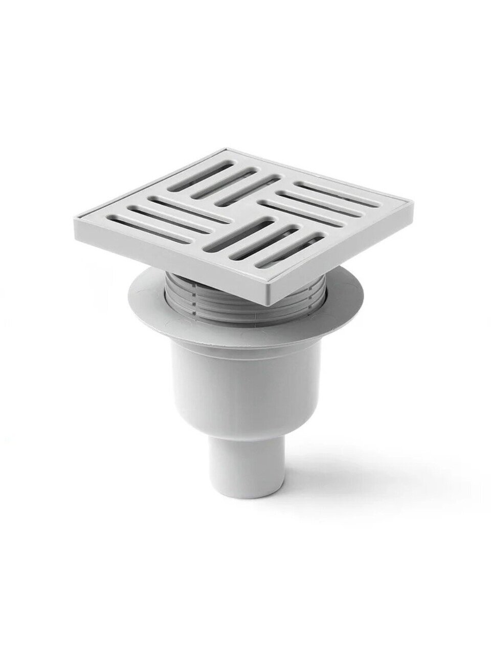 Трап канализационный прямой, 50 мм, 150х150 мм, РосТурПласт, регулируемый, пластик, 11420