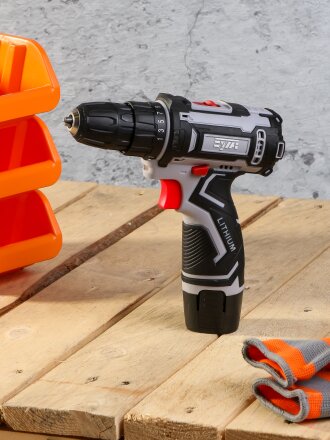 Дрель-шуруповерт аккумуляторный, Булат, ДАБ 1202 ПРОМО, 12 В, 2 АКБ, кейс, 201101202