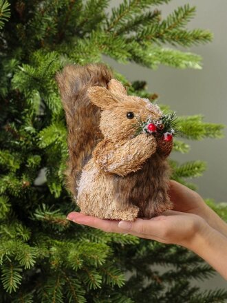 Фигурка декоративная полиэстер, Бельчонок, 17х20 см, цвет натуральный, Y4-9406