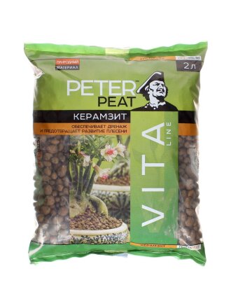 Дренаж керамзитовый мелкий, 2 л, Peter Peat, Vita line, В-01-2
