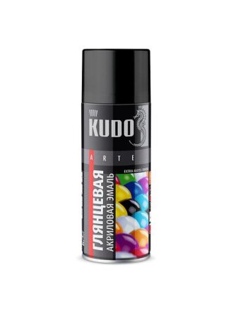 Эмаль аэрозольная, KUDO, универсальная, акриловая, матовая, черная, RAL 9005, 520 мл