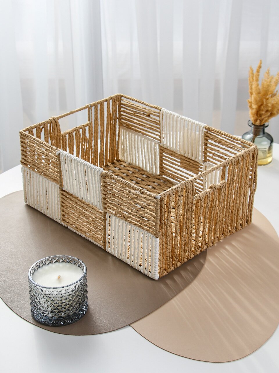 Корзина 36х26х18 см, прямоугольная, плетеная, Y4-9655