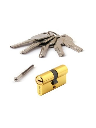 Личинка замка двери Avers, ZM-60-C-G, 21643, ЦАМ, 60 мм, с заверткой, золото, 30/30