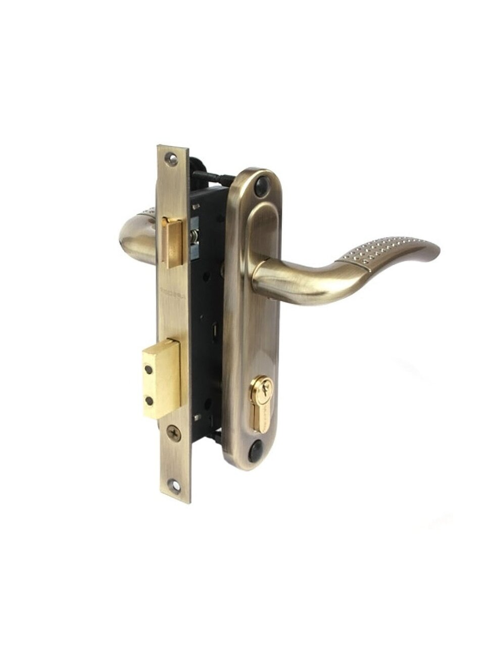 Замок врезной Apecs, 1227/60-AB, 16819, ручка в комплекте, цилиндровый, бронзовый