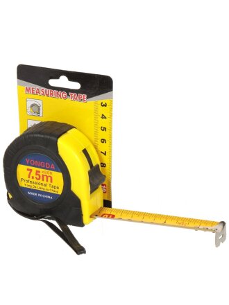 Рулетка 7.5 м, обрезиненный пластик, 24 мм, с фиксатором, SPE13806-76/7.5