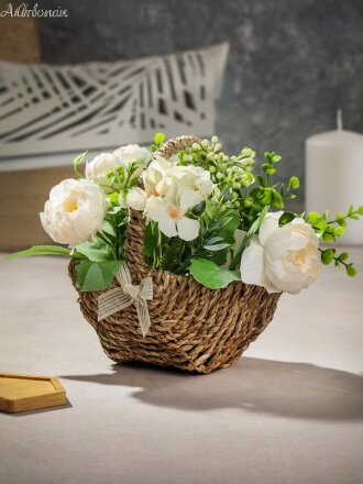 Цветок искусственный в корзинке, 15х12х15 см, Y4-6923