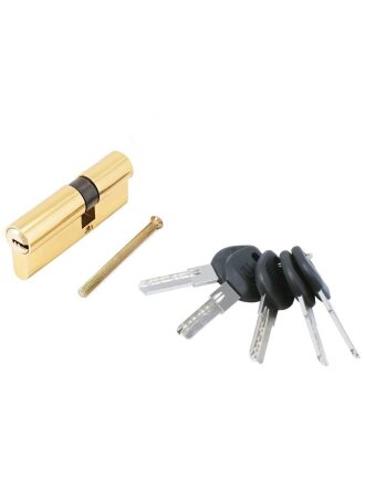 Личинка замка двери Аллюр, HD F 80-5К BP, 7 798, 80 мм, золото, 5 перфоключей