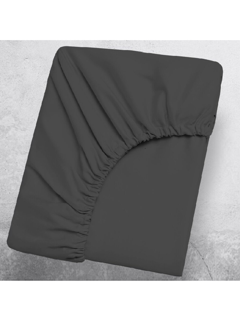 Простыня 1.5-спальная, 140 х 200 х 25 см, 100% хлопок, перкаль, 110 г/м2, на резинке, Silvano, Графит, ТТ-00329822