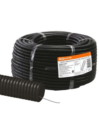 Труба ПНД, гофрированная, диаметр 16 мм, с протяжкой, 100 м, TDM Electric, SQ0413-0001