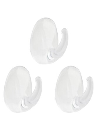 Набор крючков 3 крючка, самоклеящийся, прозрачные, полистирол, 105895