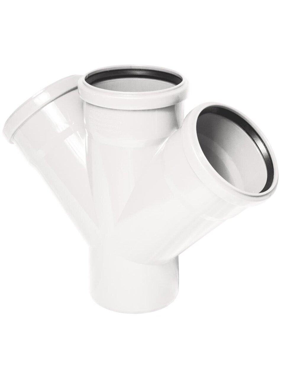 Крестовина канализационная одноплоскостная, 110х110х110 мм, 45 °, РосТурПласт, белая, 24763