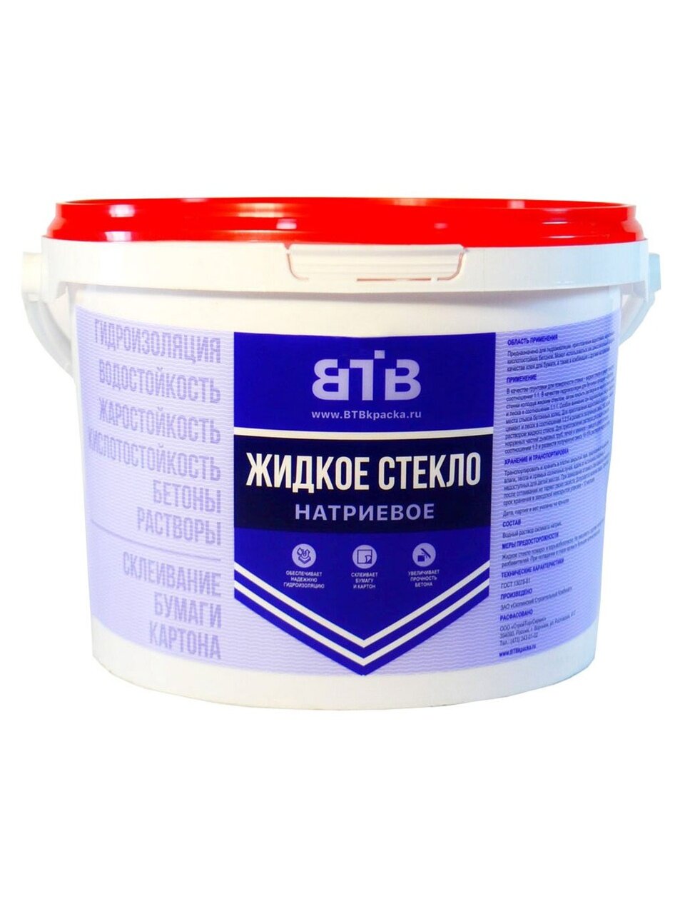 Жидкое стекло 1.3 кг, ведро, ВТВ