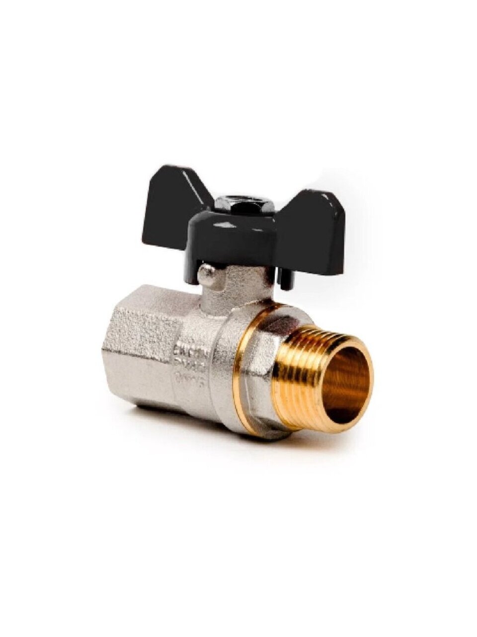 Кран для воды, 1/2'', г-ш, ручка-бабочка, индивидуальная упаковка, PN40, РосТурПласт