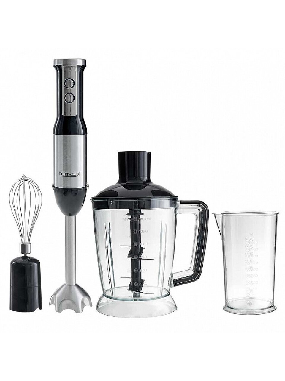 Блендер погружной 1000 Вт, 8 скоростей скор, турбо режим, Delta Lux, DL-7003B, черный