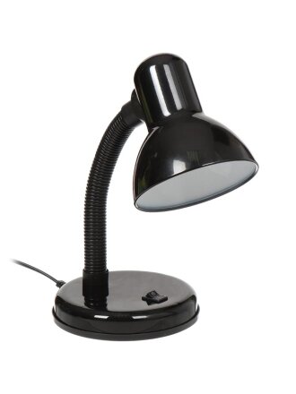 Светильник настольный на подставке, E27, 60 Вт, черный, абажур черный, Ultraflash, UF-301Р С02, 12368