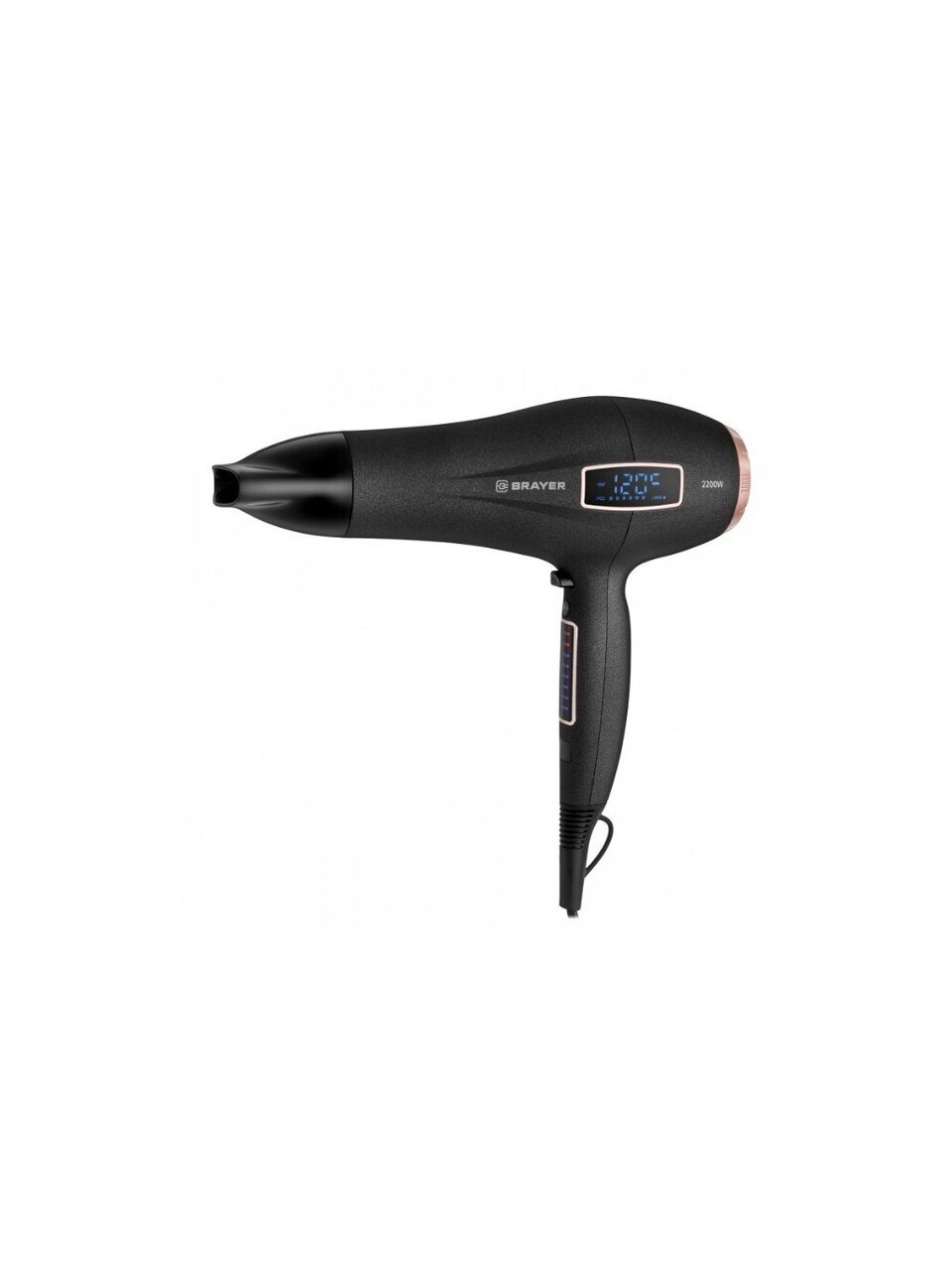 Фен Brayer, 3001BR, 2200 Вт, холодный воздух, LED-дисплей, 8 режимов, 6 скоростей, BR3001