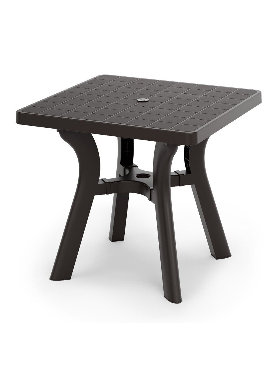 Стол пластик, квадратный, 80х80х76.5 см, пластиковая столешница, мокко, Атлант, М8941