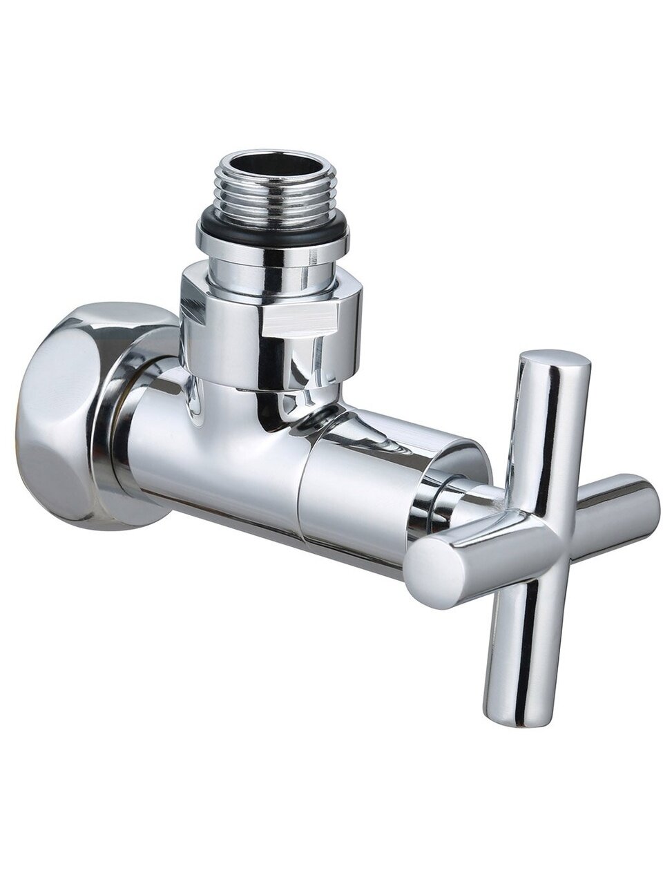 Кран для полотенцесушителя, 1/2"х1", ш-г, угловой, крестовая ручка, хром, 2 шт, 50 слоев, Gappo