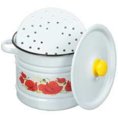 Мантоварка сталь, эмалированное покрытие, 9 л, СтальЭмаль, крышка сталь, пластиковая кнопка, в ассортименте, С1722.3 Мантоварка сталь, эмалированное покрытие, 9 л, СтальЭмаль, крышка сталь, пластиковая кнопка, в ассортименте, С1722.3