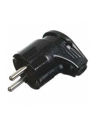 Вилка угловая, с заземлением, 16 А, IP20, 250 В, черная, TDM Electric, Народная, SQ1806-0408