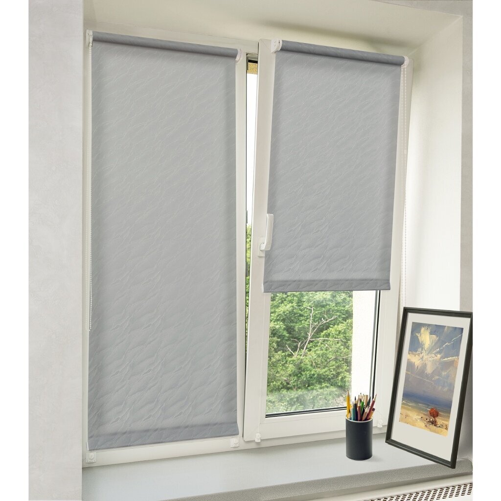 Рулонная штора Веда, 170х140 см, серая, Delfa, СРШ-03-8618 140/170