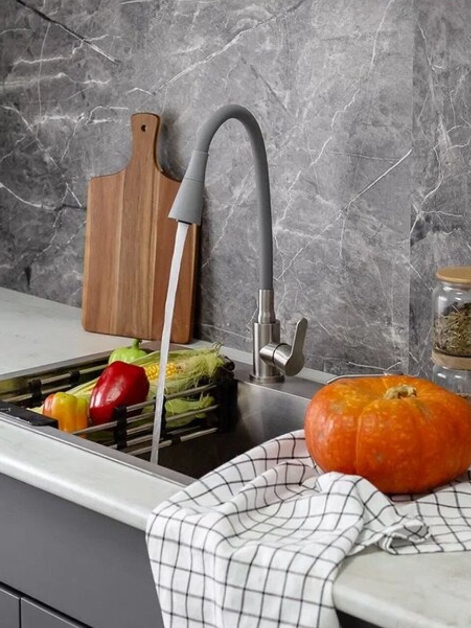 Смеситель для кухни, Антей, Садко, гибкий излив, с картриджем, 577032-ANT