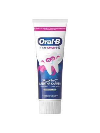 Зубная паста Oral-B, Pro-Junior Мягкий вкус, для детей, 75 мл