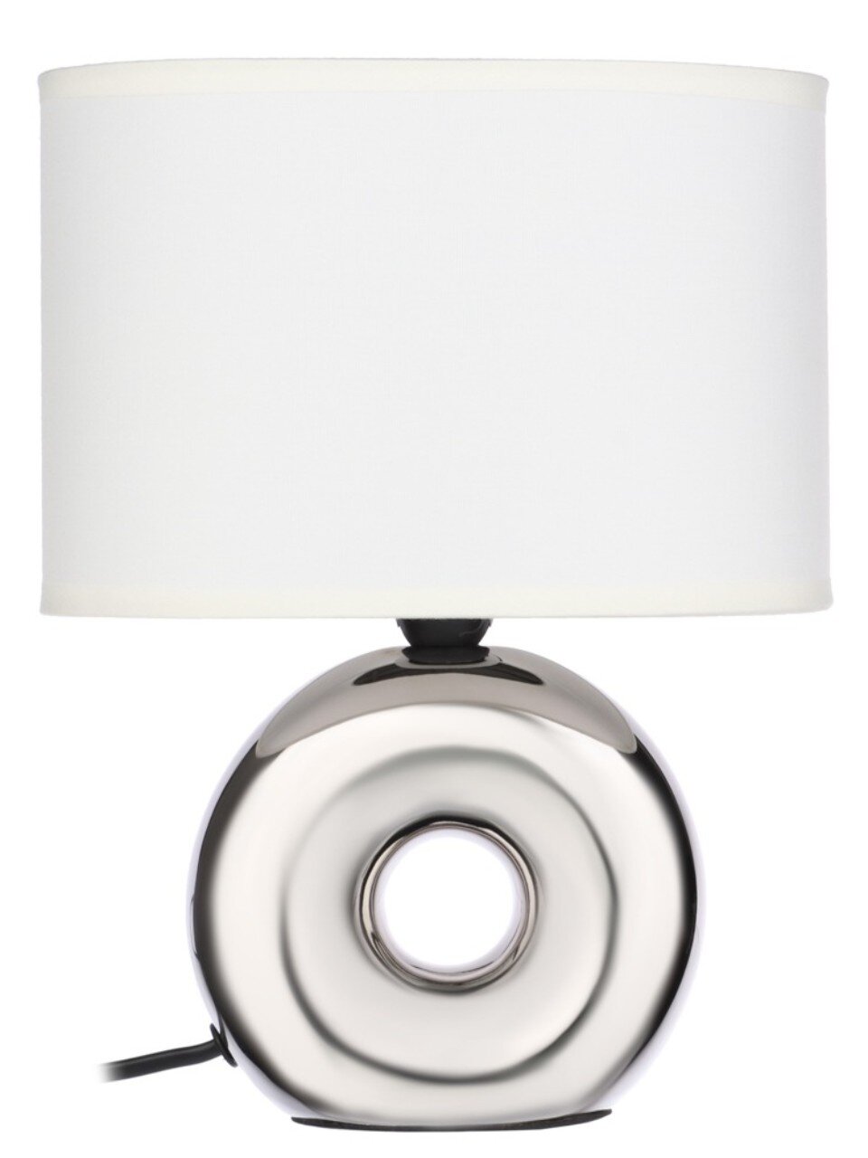 Светильник настольный, E14, 40 Вт, серебристый, абажур бежевый, BY, Осло, 476-011