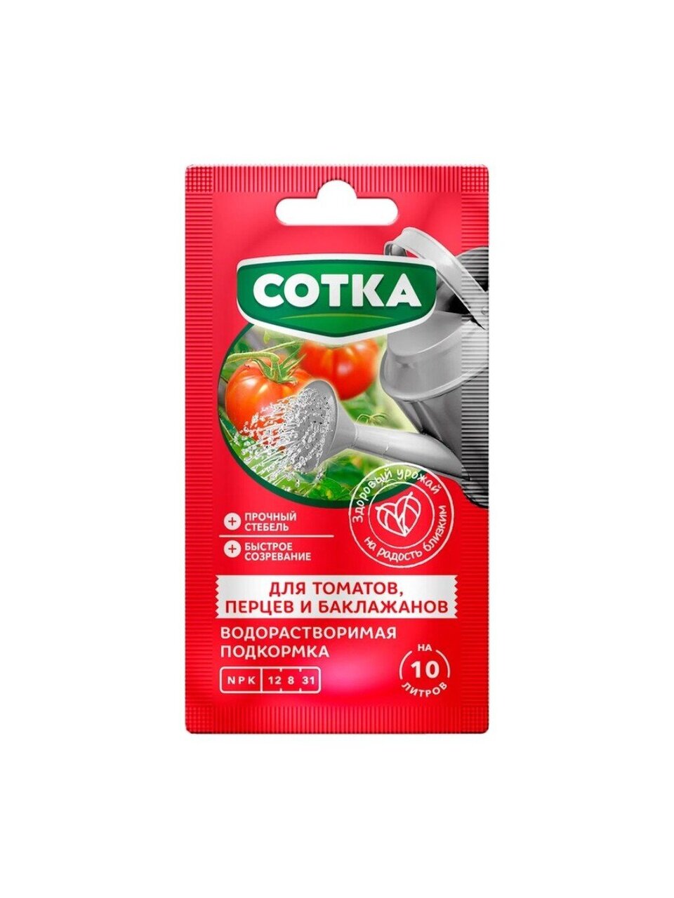 Удобрение Томаты, перцы, баклажаны, для томатов и перцев, водорастворимое, стик, минеральное, 20 г, Сотка