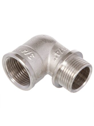 Уголок 3/4", 90 °, г-ш, никель, индивидуальная упаковка, РосТурПласт