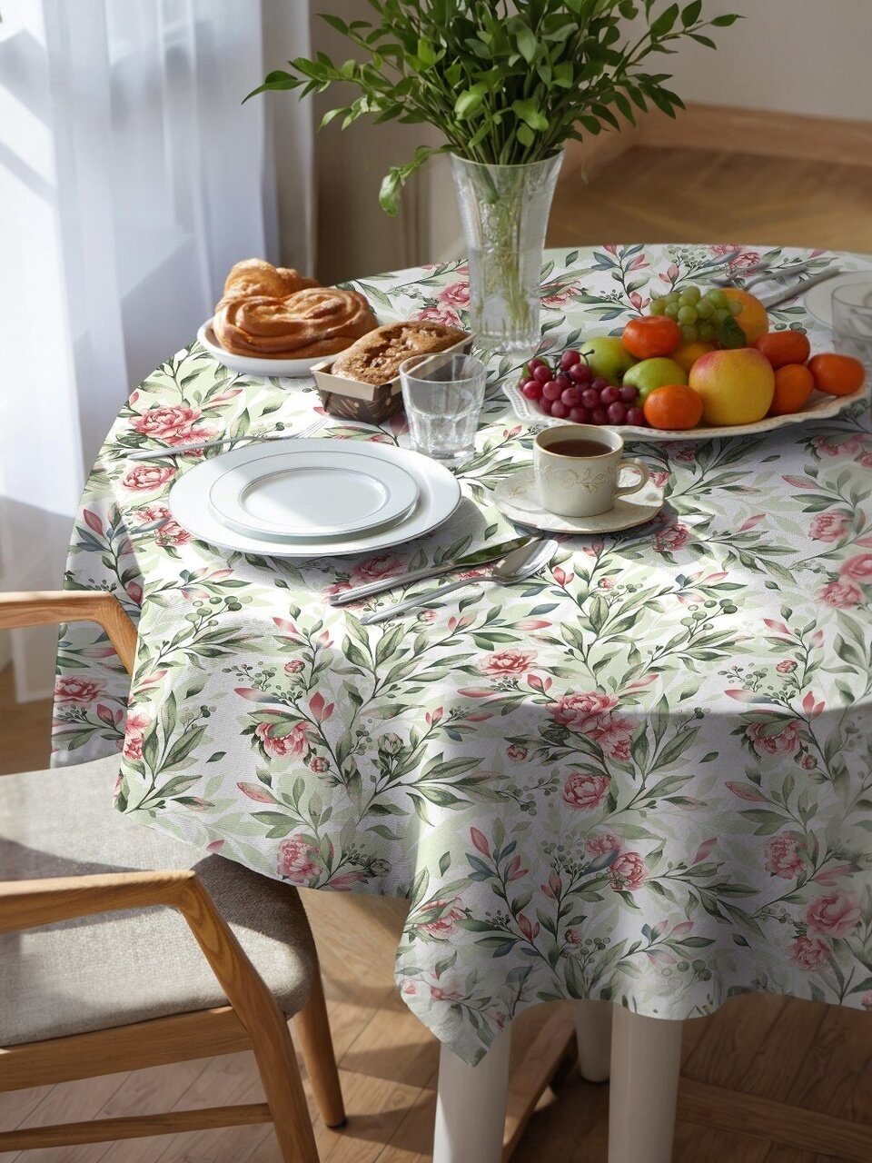 Скатерть 144х200 см, 100% хлопок, рогожка, 170 г/м2, Verossa, Весна