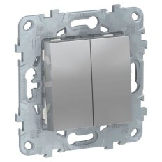 Механизм выключателя 2-кл. 2мод. СП Unica New IP21 (сх. 5) алюм. SchE NU521130 Механизм выключателя 2-кл. 2мод. СП Unica New IP21 (сх. 5) алюм. SchE NU521130