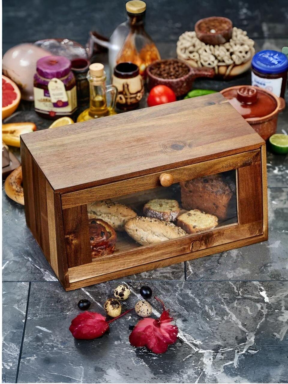 Хлебница акация, 38.5х22х19 см, Катунь, GR-BB-01