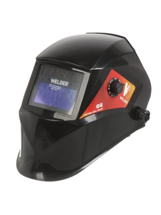 Маска сварочная хамелеон, Welder, Pro Ф6 Real Color, 4/9-13 DIN, 94 мм, черная, WDP-Ф6-П, внешняя регулировка