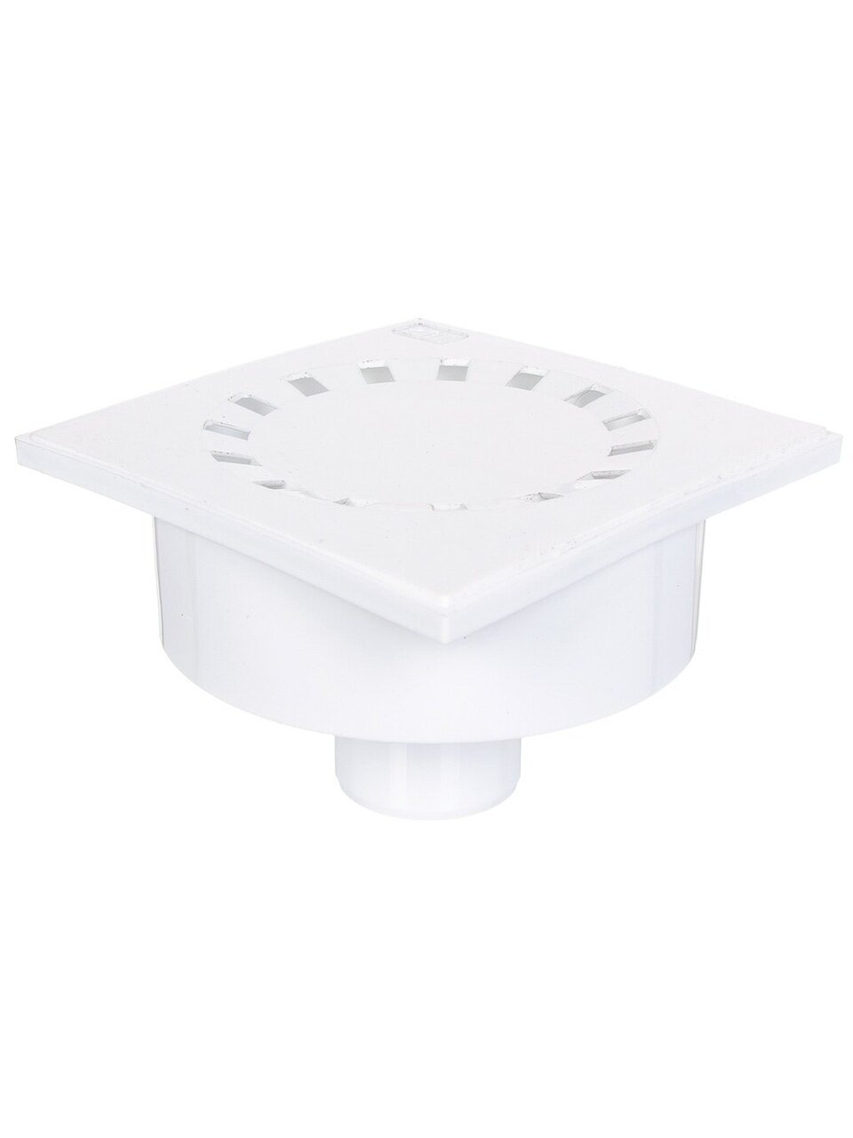 Трап канализационный прямой, 50 мм, 150х150 мм, РосТурПласт, белый, 36584