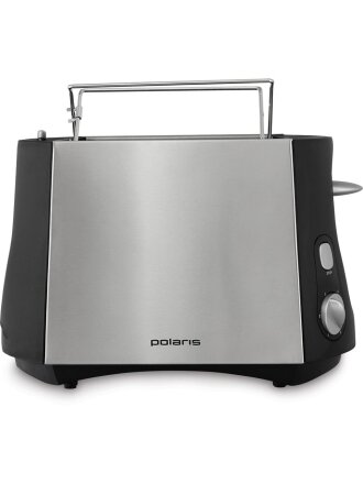Тостер Polaris, PET 0812А, пластик, 800 Вт, 2 тоста, механический, 6 степеней прожарки, черный матовый