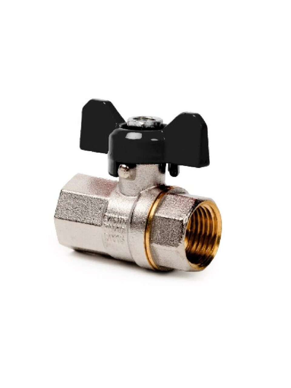 Кран для воды, 3/4", г-г, ручка-бабочка, PN40, РосТурПласт