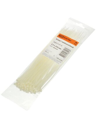 Хомут стяжной кабельный, 2.5х250 мм, нейлон, 100 шт, белый, TDM Electric, SQ0515-0116