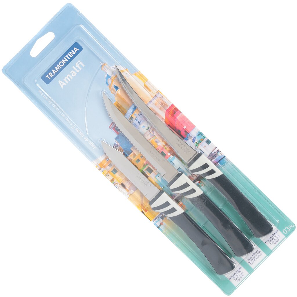 Набор ножей стальных Tramontina Amalfi 23499/674-TR с пластиковыми ручками, 3 предметов